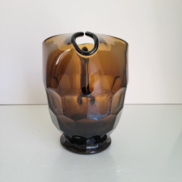 Vintage Viking Glass Pitcher Chestnut Georgian Honeycomb Ice Lip Mid Century - Picture 3 of 11